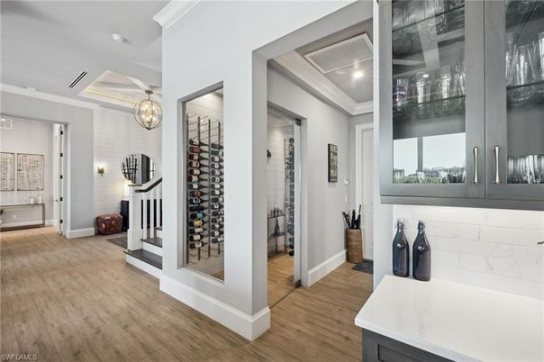 Interior, Pendant Lights, Wine Storage, Wood Texture Flooring