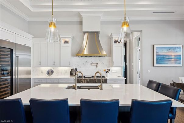Interior, Kitchen, Pendant Lights, Stainless Steel Appliances, Wood Texture Flooring