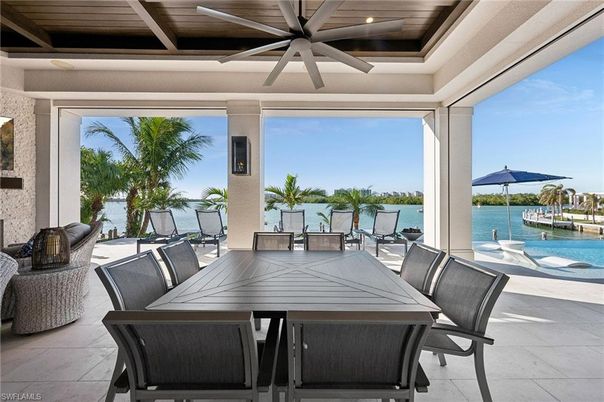 Dining room, Interior, Water, Wooden Ceilings
