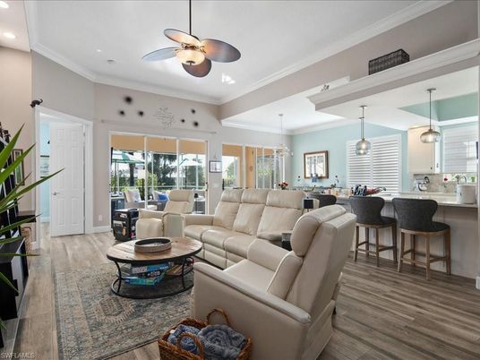 Dining room, Interior, Kitchen, Living room, Pendant Lights, Recessed Lighting, Wood Texture Flooring