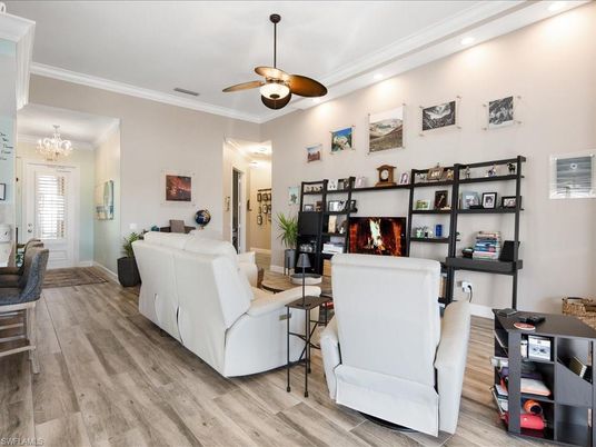 Chandelier, Interior, Living room, Recessed Lighting, Wood Texture Flooring