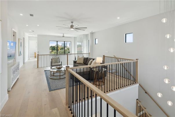 Interior, Living room, Pendant Lights, Recessed Lighting, Wood Texture Flooring