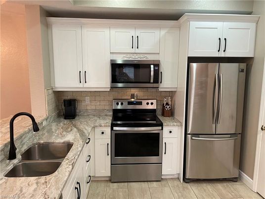 Interior, Kitchen, Stainless Steel Appliances, Wood Texture Flooring