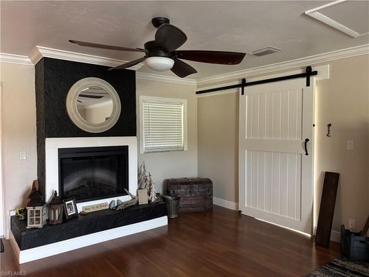 Fireplace, Interior, Wood Texture Flooring