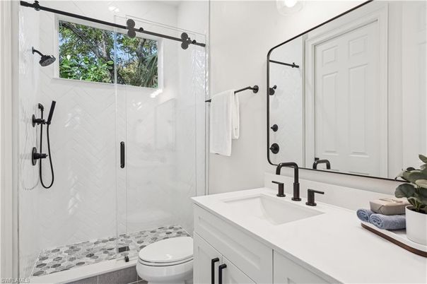 Bathroom, Glass Shower, Interior, Marble Walls