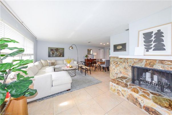 Dining room, Fireplace, Interior, Living room, Recessed Lighting