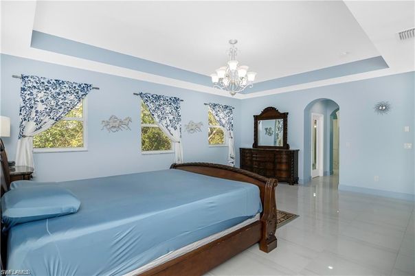 Bedroom, Chandelier, Interior
