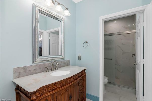 Bathroom, Glass Shower, Interior, Marble Walls
