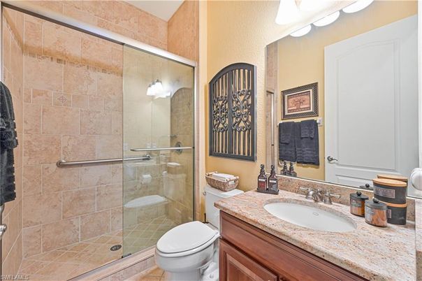 Bathroom, Glass Shower, Interior, Stone Walls