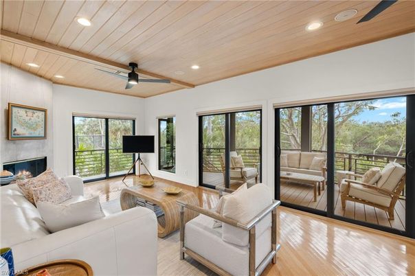 Fireplace, Interior, Living room, Recessed Lighting, Wooden Beams, Wooden Ceilings, Wood Texture Flooring