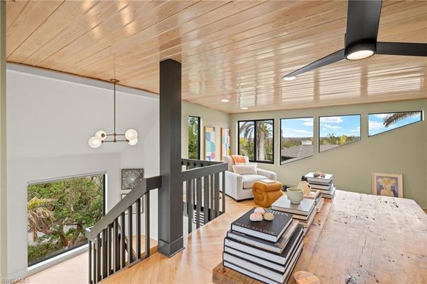 Interior, Living room, Pendant Lights, Recessed Lighting, Wooden Ceilings, Wood Texture Flooring