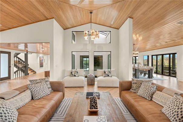 Chandelier, Dining room, Interior, Living room, Pendant Lights, Wooden Ceilings, Wood Texture Flooring