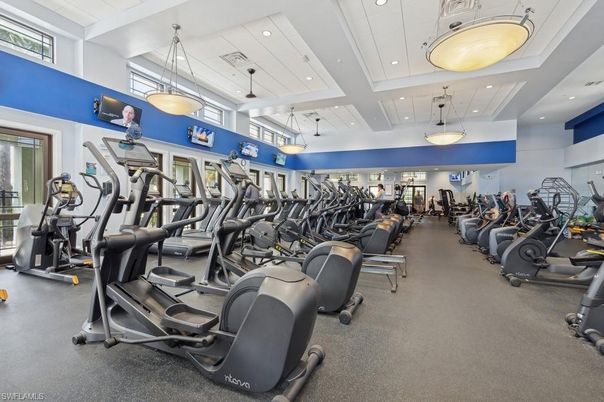 Fitness Equipment, Gym, Interior, Pendant Lights, Recessed Lighting