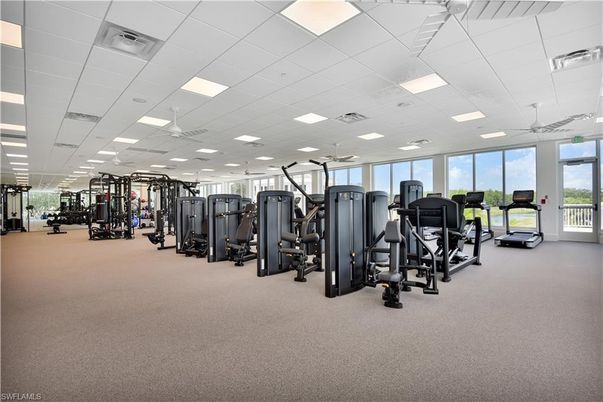 Fitness Equipment, Gym, Interior, Recessed Lighting
