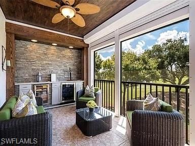 Interior, Recessed Lighting, Stone Walls, Wooden Ceilings