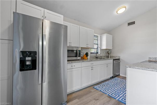 Interior, Kitchen, Stainless Steel Appliances, Wood Texture Flooring