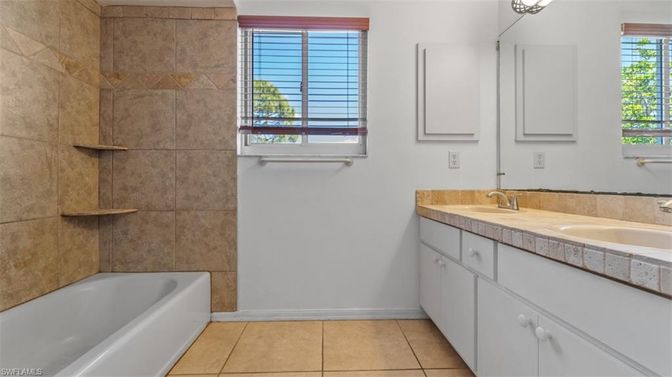 Bathroom, Dual Sink Vanities, Interior, Tile Countertops