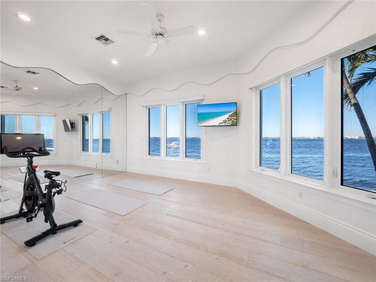 Fitness Equipment, Interior, Recessed Lighting, Water, Wood Texture Flooring