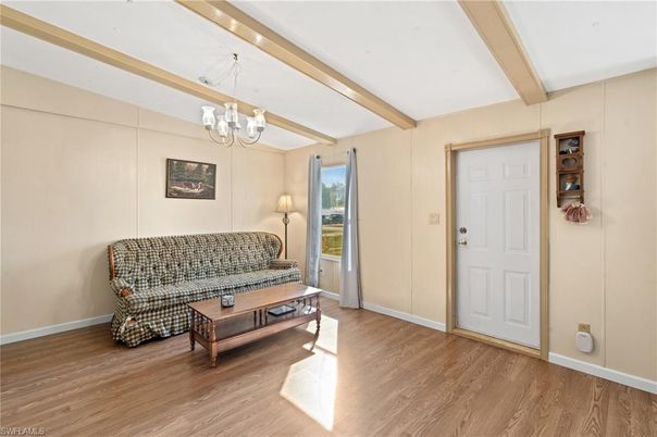 Chandelier, Interior, Living room, Wooden Beams, Wood Texture Flooring