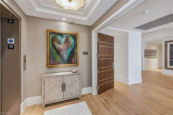 Elevator, Interior, Recessed Lighting, Wood Texture Flooring