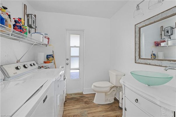 Interior, Washer, Wood Texture Flooring