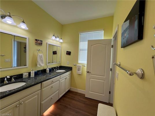 Bathroom, Dual Sink Vanities, Interior, Wood Texture Flooring