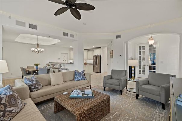 Chandelier, Dining room, Interior, Kitchen, Living room, Recessed Lighting, Stainless Steel Appliances