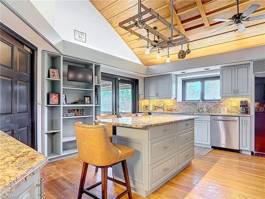 Interior, Kitchen, Stainless Steel Appliances, Wooden Beams, Wooden Ceilings, Wood Texture Flooring