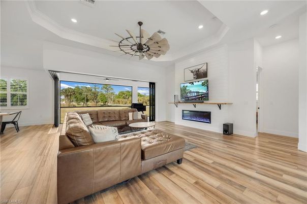 Billiard Table, Game Room, Interior, Living room, Recessed Lighting, Wood Texture Flooring