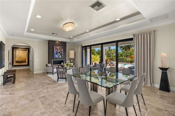 Chandelier, Dining room, Interior, Recessed Lighting