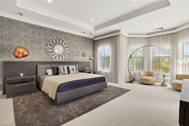 Bedroom, Interior, Pendant Lights, Recessed Lighting