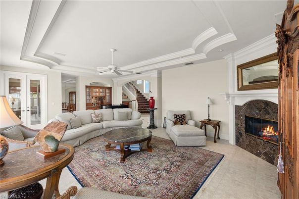 Fireplace, Interior, Living room, Recessed Lighting