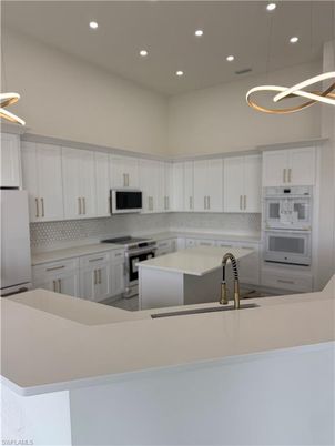 Interior, Kitchen, Pendant Lights, Recessed Lighting, Stainless Steel Appliances