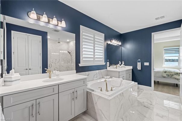Bathroom, Dual Sink Vanities, Interior, Marble, Marble Walls