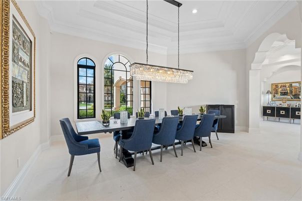 Chandelier, Dining room, Interior, Recessed Lighting