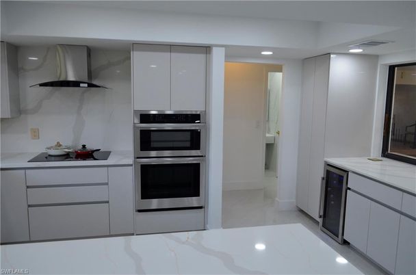 Interior, Kitchen, Marble, Recessed Lighting, Stainless Steel Appliances