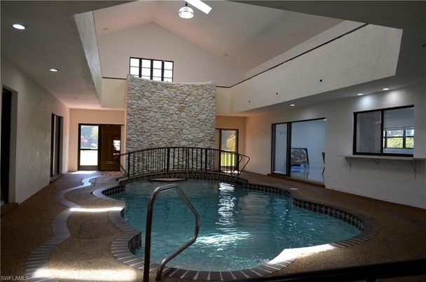 Interior, Pool, Recessed Lighting, Stone Walls