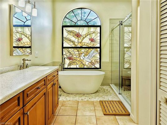 Bathroom, Dual Sink Vanities, Free Standing Baths, Glass Shower, Interior