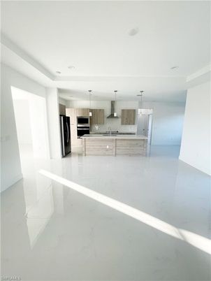 Interior, Kitchen, Marble, Pendant Lights, Recessed Lighting