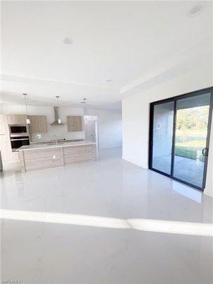 Empty room, Interior, Kitchen, Pendant Lights