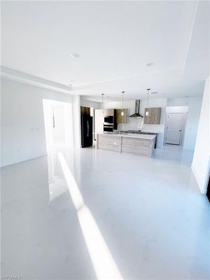 Empty room, Interior, Kitchen, Pendant Lights, Recessed Lighting
