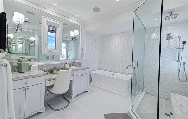 Bathroom, Dual Sink Vanities, Free Standing Baths, Glass Shower, Interior, Recessed Lighting