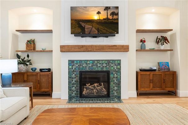 Fireplace, Interior, Wood Texture Flooring