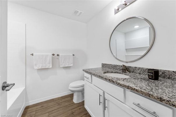 Bathroom, Interior, Recessed Lighting, Wood Texture Flooring