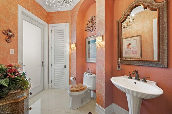 Bathroom, Chandelier, Interior