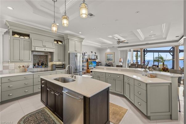 Interior, Kitchen, Pendant Lights, Recessed Lighting, Stainless Steel Appliances