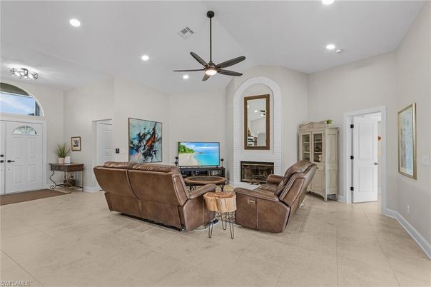 Fireplace, Interior, Living room, Recessed Lighting
