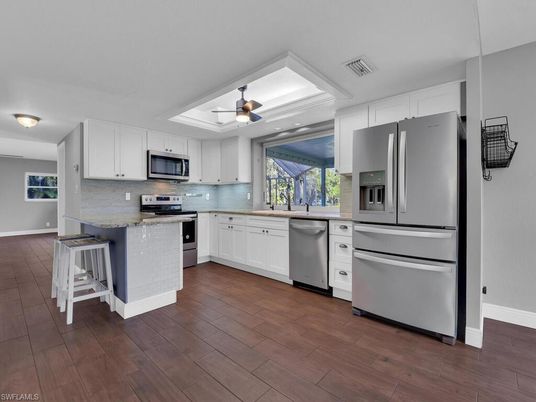Interior, Kitchen, Stainless Steel Appliances, Wood Texture Flooring