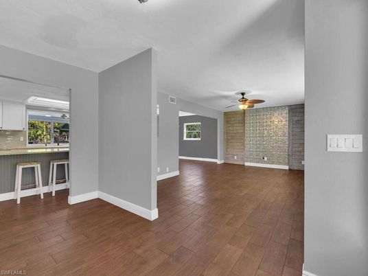 Empty room, Interior, Stone Walls, Wood Texture Flooring