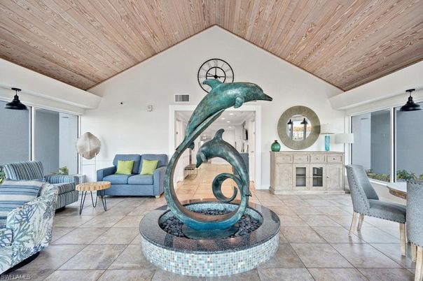 Fireplace, Interior, Living room, Recessed Lighting, Wooden Ceilings